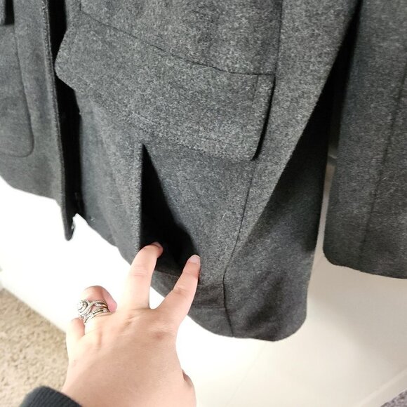 J. JILL Grey Zipper Snap Winter Coat - Picture 3 of 8